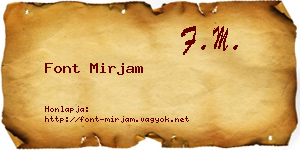 Font Mirjam névjegykártya